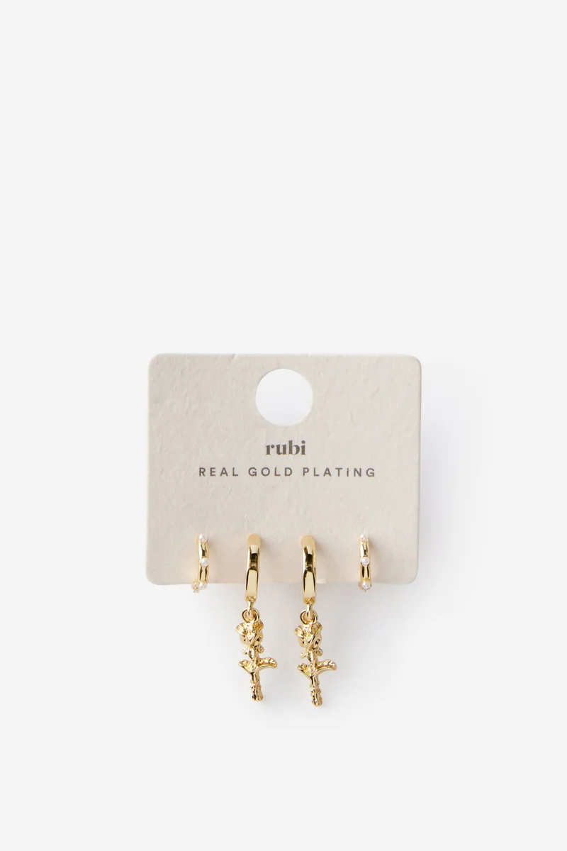 روبي زوج أقراط متوسطة